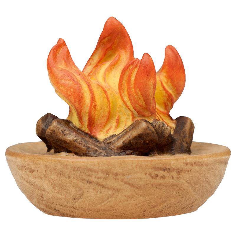 co fuoco. 10 cm.scolpito in legno di acero.