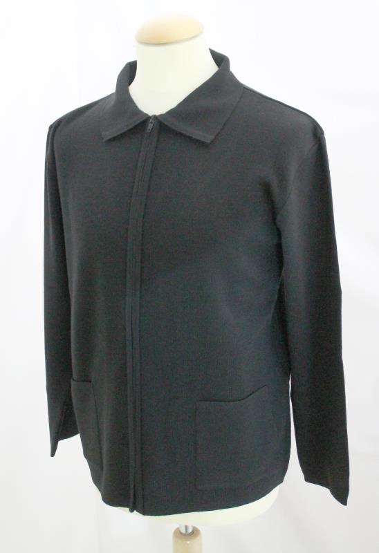 maglione donna con cerniera collo becchi nero