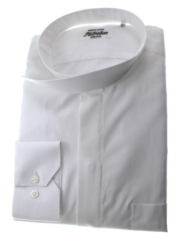 camicia per talare collo in tessuto bianco