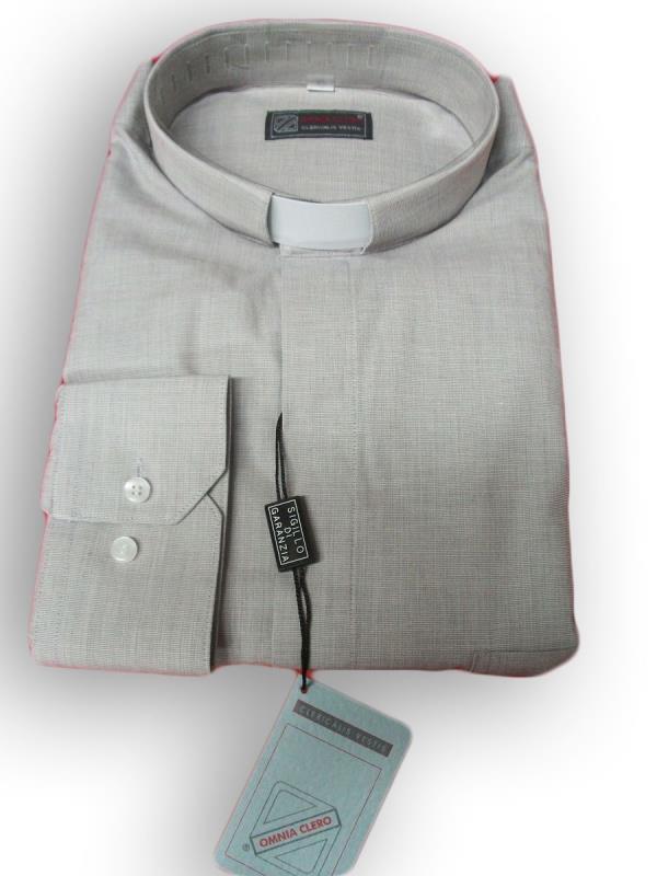 camicia clergy fila fil manica lunga grigio chiaro