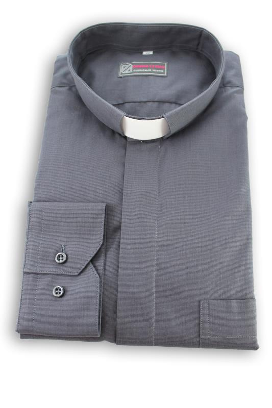 camicia clergy fila fil manica lunga grigio scuro