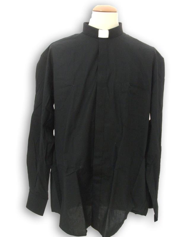 camicia clergy fila fil manica lunga nero