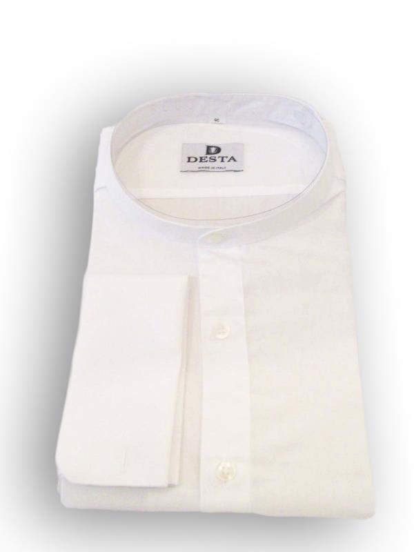 camicia talare cotone polsino doppio bianco