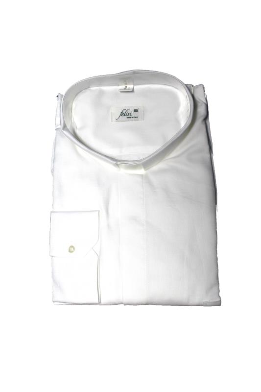 camicia clergy nido ape manica lunga bianco