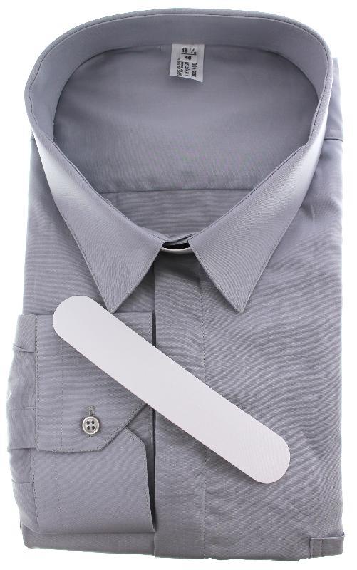 camicia borghese misto cotone manica lunga grigio chiaro