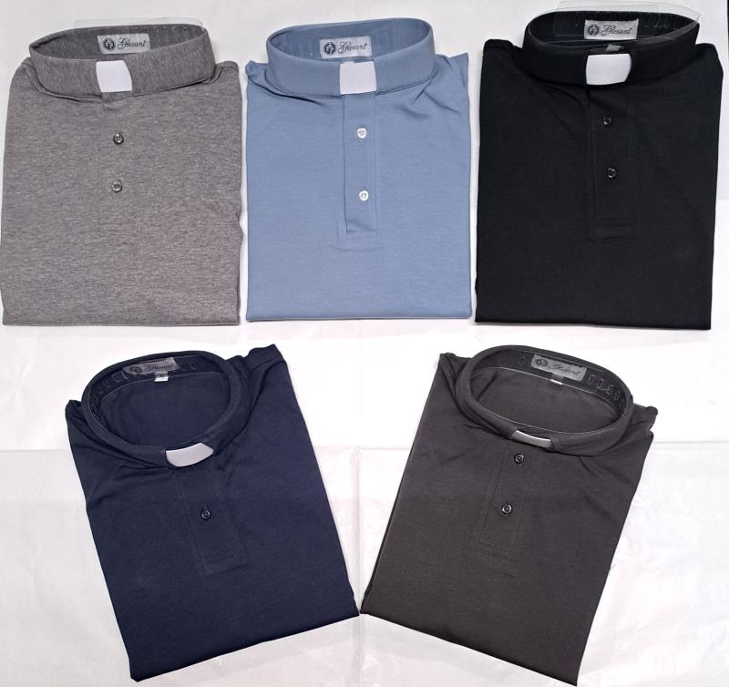 polo clergy in cotone manica corta taglia s