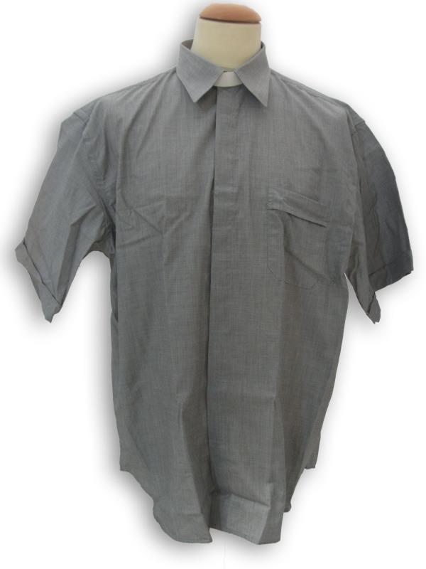 camicia borghese fila fil manica corta grigio chiaro