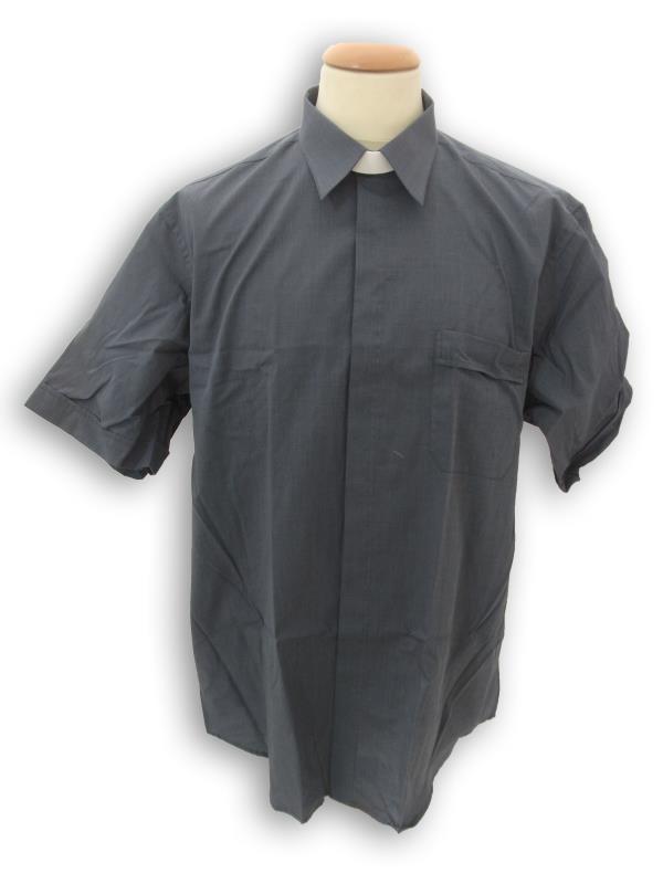 camicia borghese fila fil manica corta grigio scuro