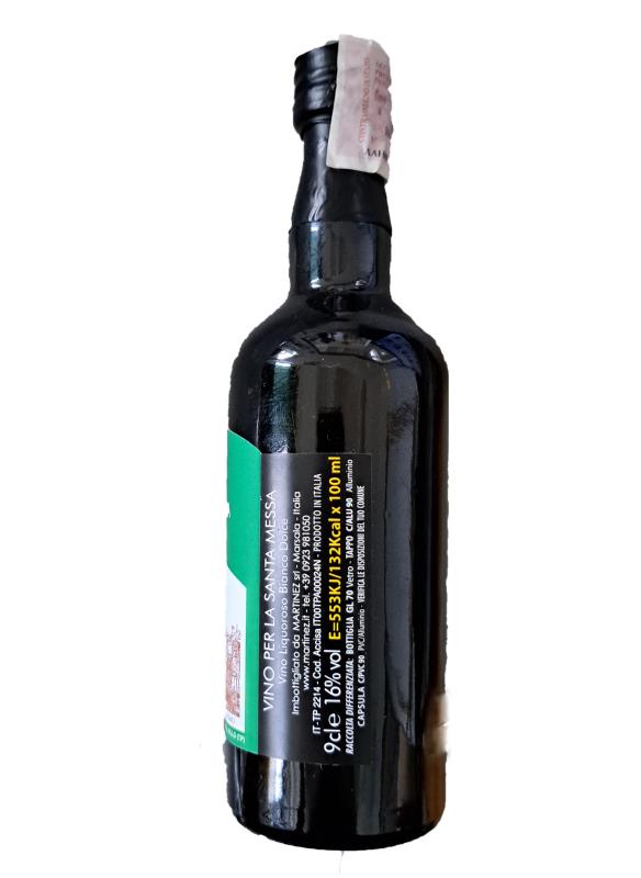 vino bianco dolce in bottiglina da 5 cl monouso
