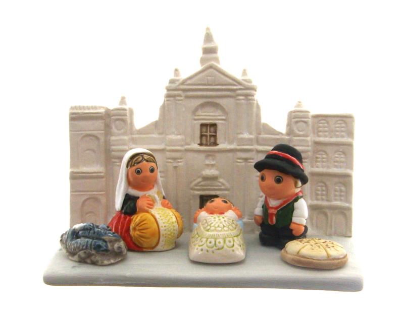 presepio etnico santa casa loreto cm 7