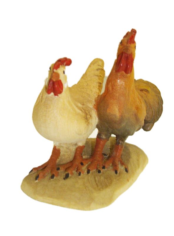 gallo e gallina cm 15 orient