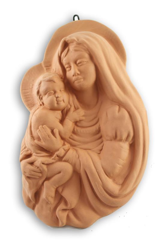 formella terracotta madonna con bambino