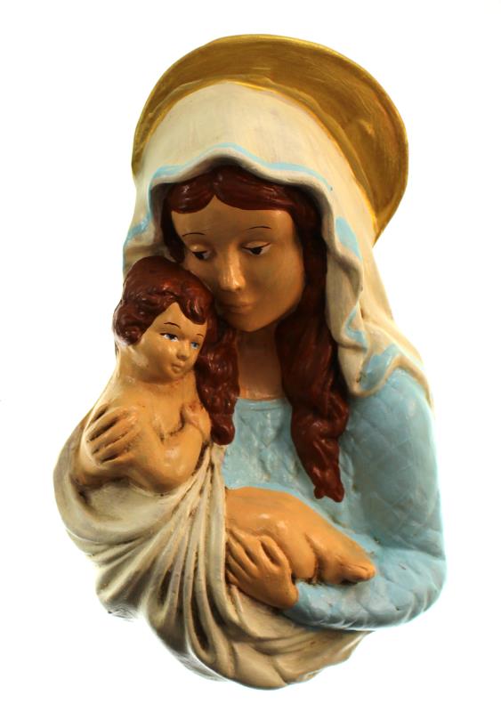 formella terracotta madonna con bambino decorata