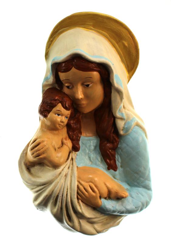 formella terracotta madonna con bambino decorata