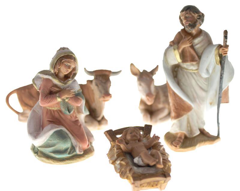 presepe cm 9,5 fontanini nativita 5 pz colore tipo legno