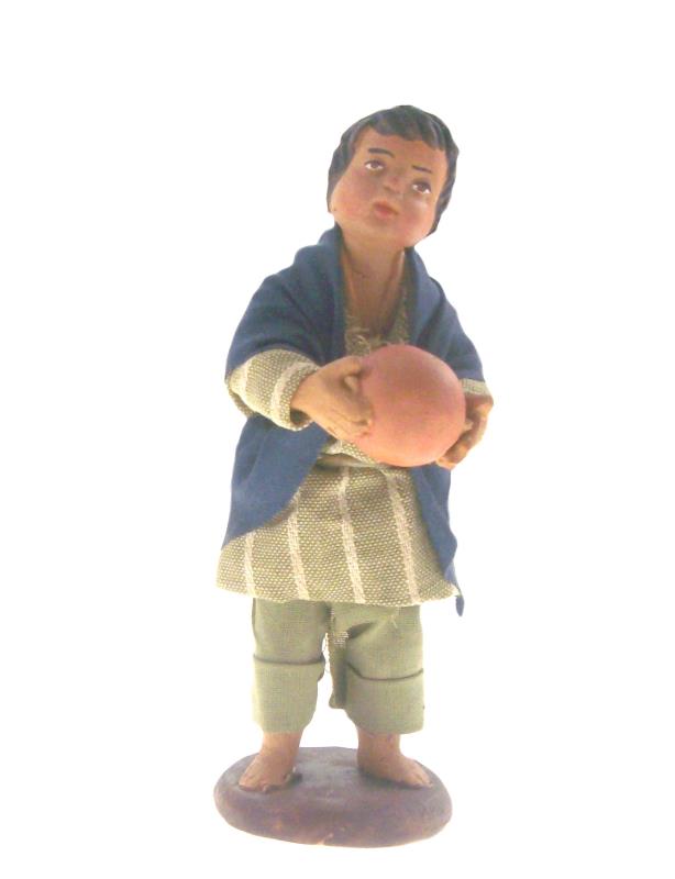 personaggio presepe cm 14 terracotta bambino con palla