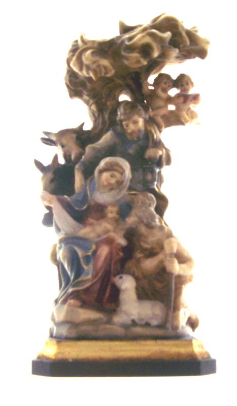 sacra famiglia cm 12 in legno scolpito