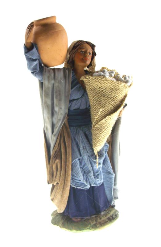 donna anfora e aglio cm 24 terracotta
