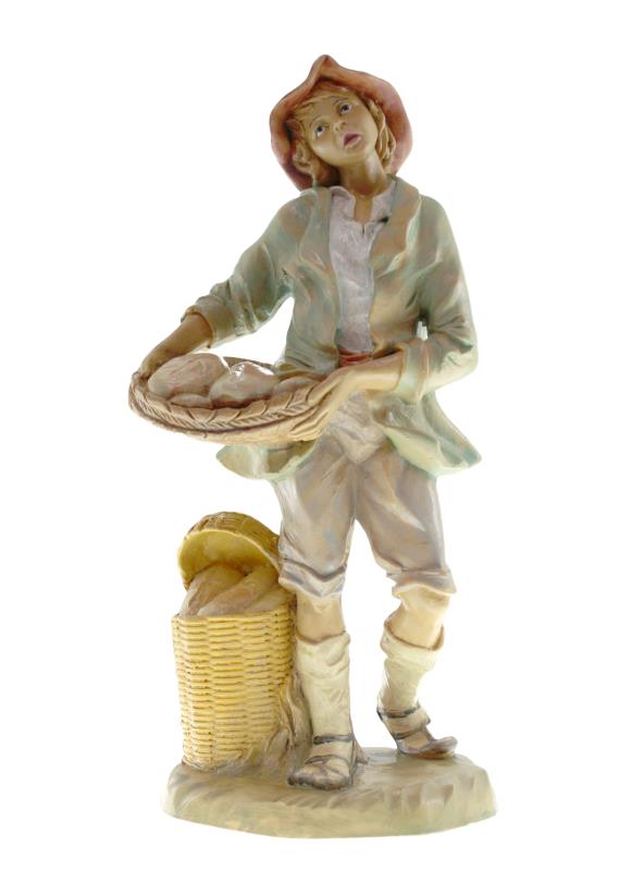pastore per presepe cm 30 pastore con ceste pane