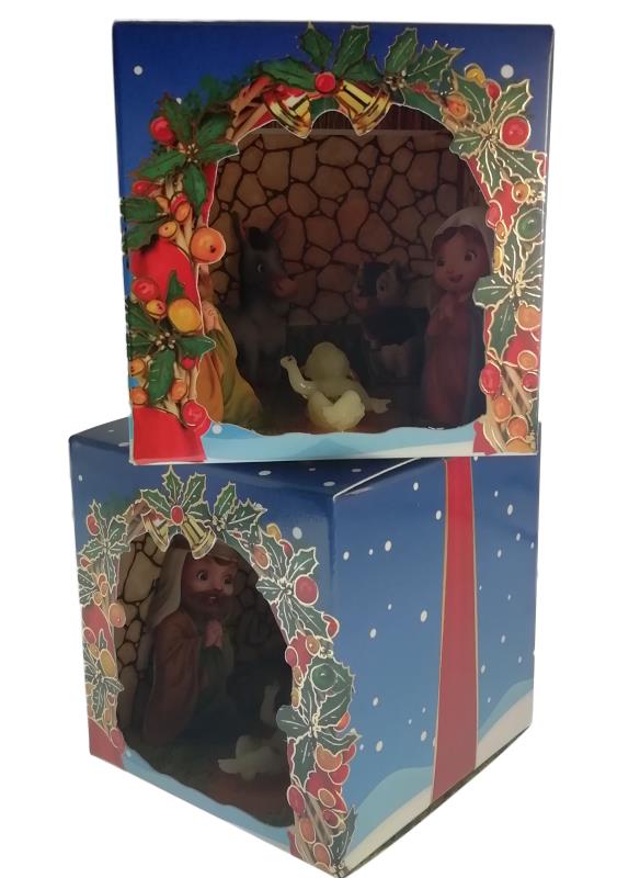 cartoncino capanna con gesu bambino