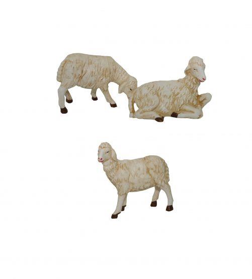 confezione pecore 3 pz per presepe cm 40