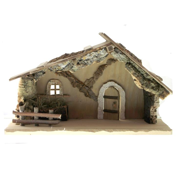 capanna in legno per presepe cm 44x18x25