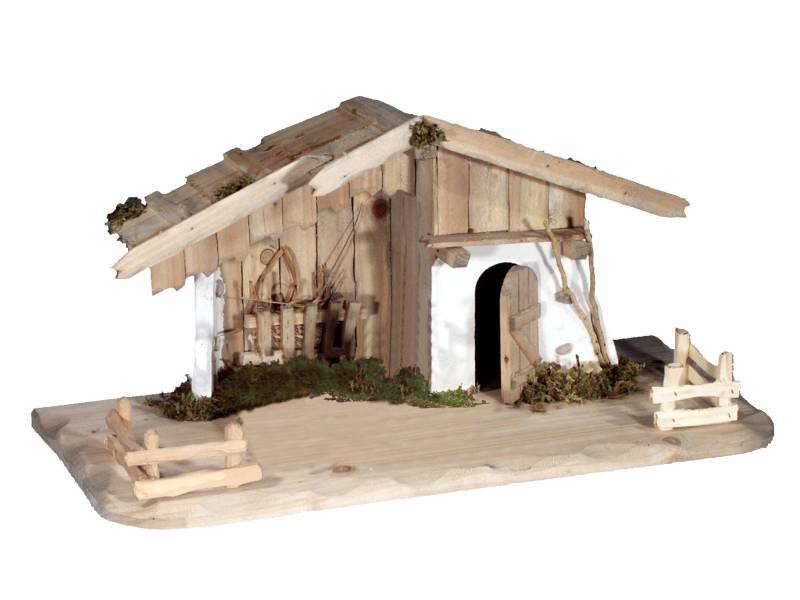 capanna in legno per presepe cm 60x28x28