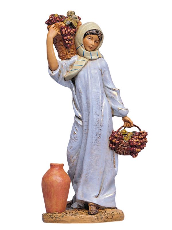 presepe cm 30 fontanini donna con cesti uva