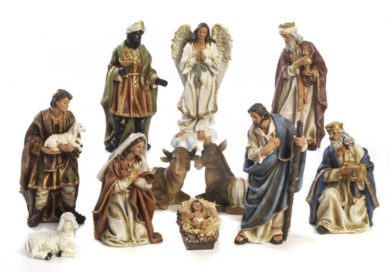 presepe completo altezza cm 18,5 pezzi 11