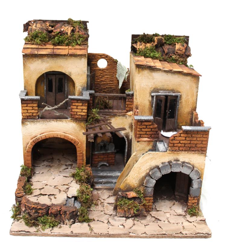 casa presepe stile 700 doppio arco cm 50