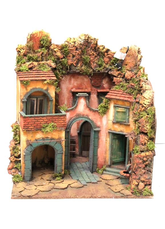 borgo presepe con arcata  cm 56