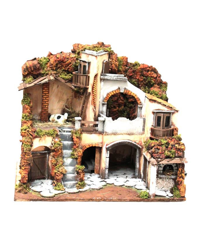 presepe con stalla e forno cm 46