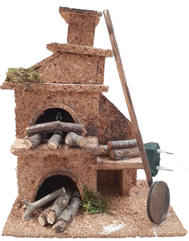 forno con luce effetto fuoco cm 16