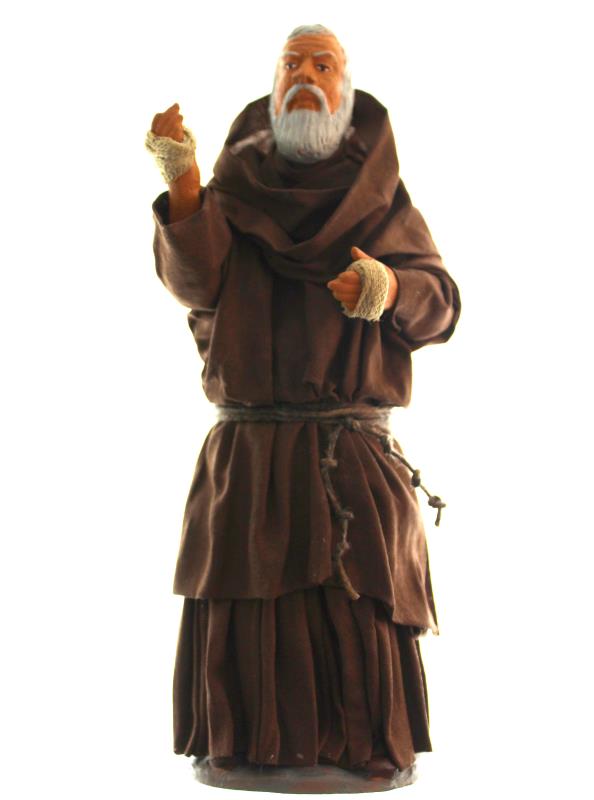 padre pio presepe napoletano cm 12  terracotta