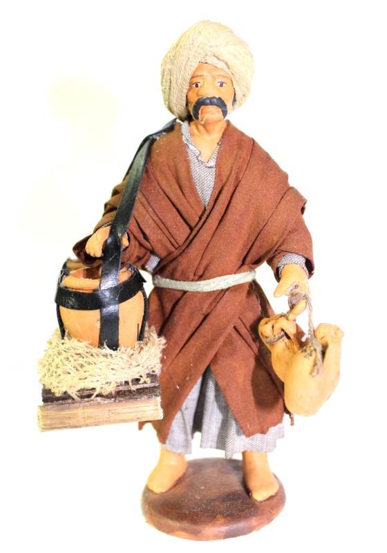 uomo con anfore cm 12  terracotta
