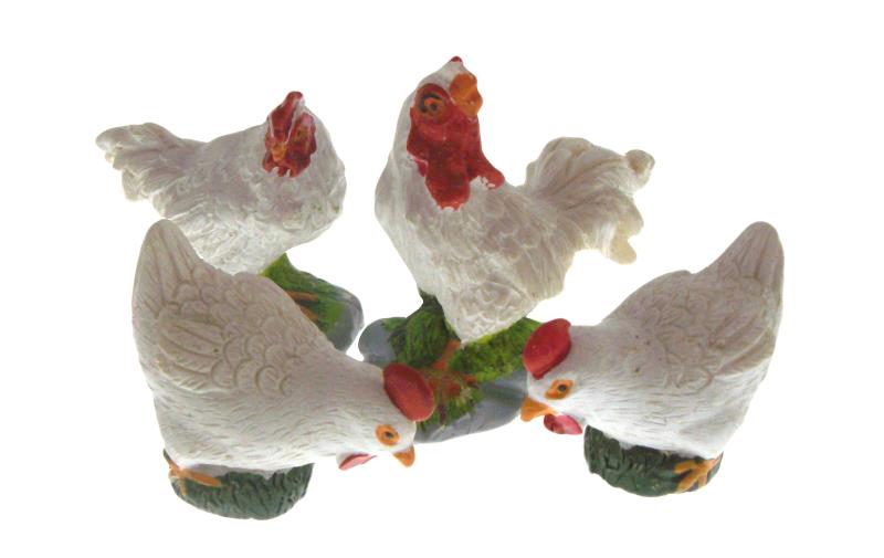 gallo e galline altezza cm 4 conf. 4pz