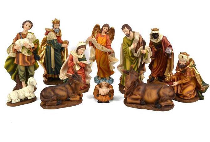 presepe completo 11 pezzi resina h cm 20