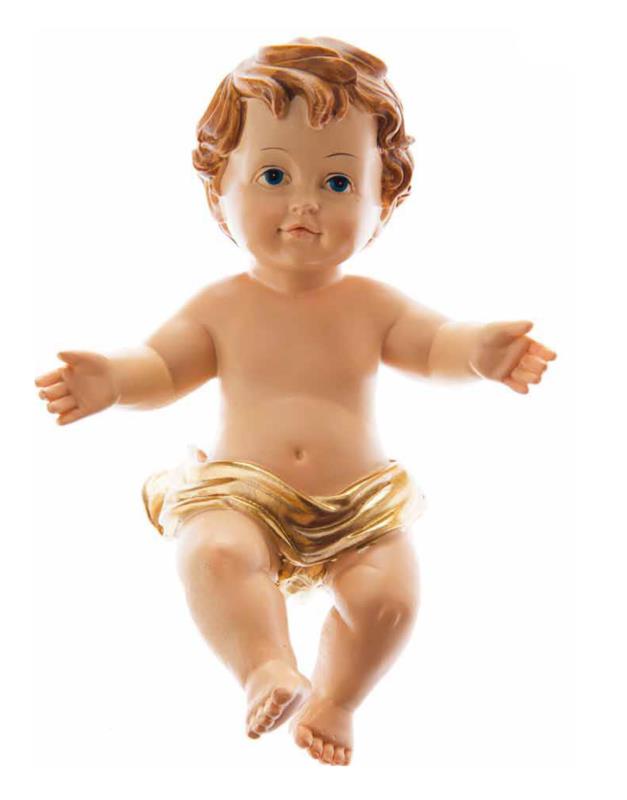 gesu bambino oro cm 15 in  resina colorata