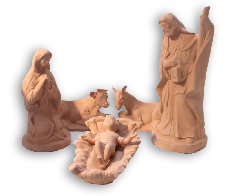 sacra famiglia cm 50 terracotta