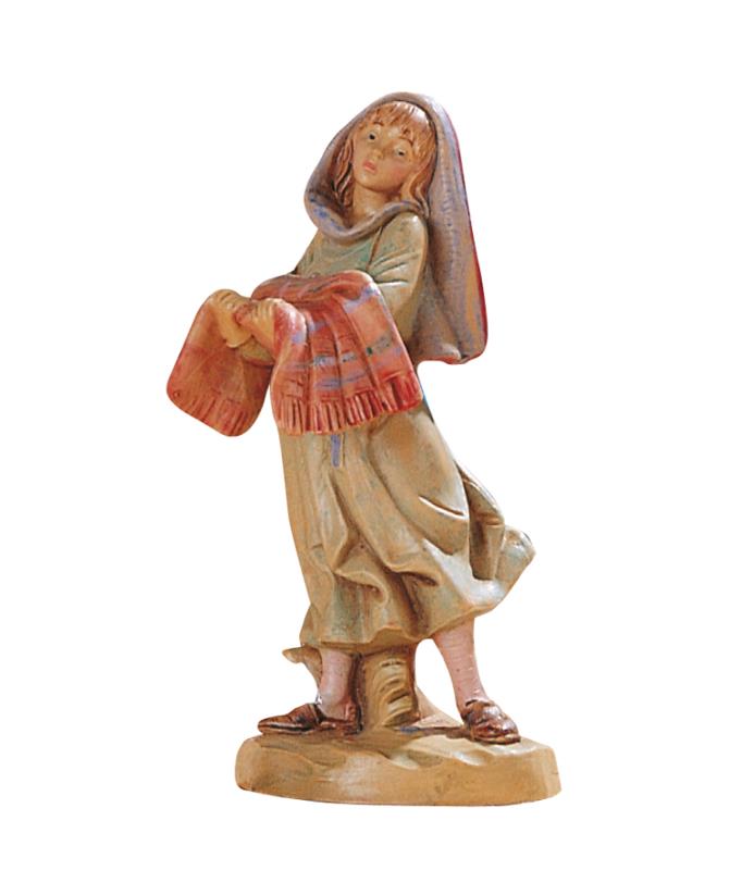 donna con coperta presepe cm 12 fontanini