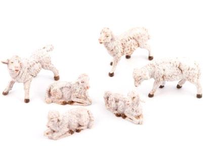 pecore presepe cm 10 fontanini 6 pezzi