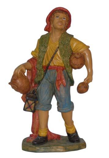 personaggio per presepe mod napoletano cm 30 pastore con anfore