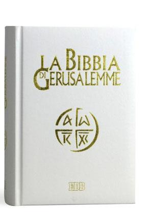 bibbia di gerusalemme copertina bianca e oro