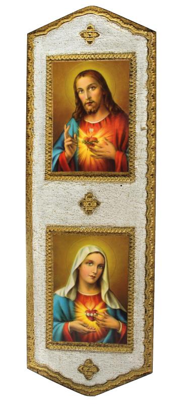 quadro legno cm 9.7x29.3 sacro cuore bianco