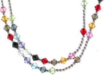 braccialetto rosario argento cristallo multicolore