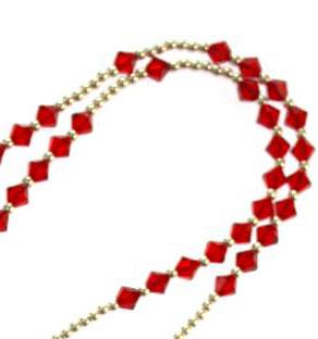 braccialetto rosario argento cristallo rosso