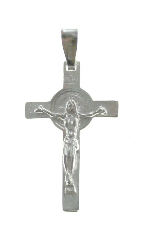 croce di san benedetto in argento cm 3