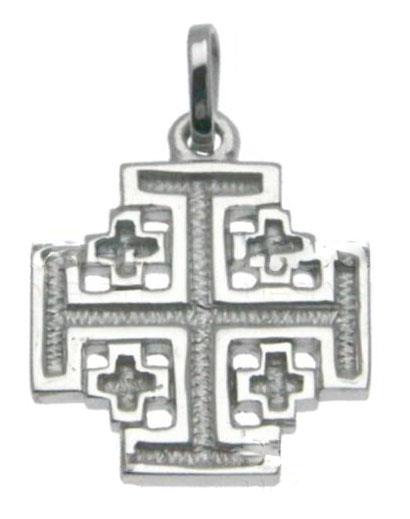 croce gerusalemme in argento cm 2