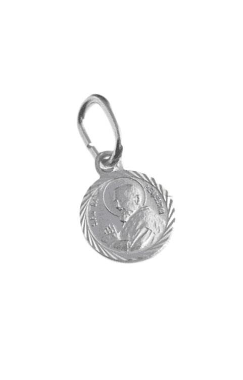 medaglia in argento s pio 8 mm