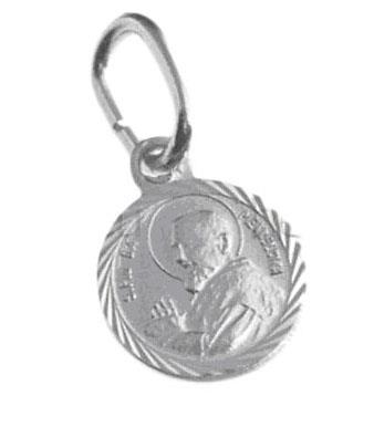 medaglia in argento s pio cm 1,4